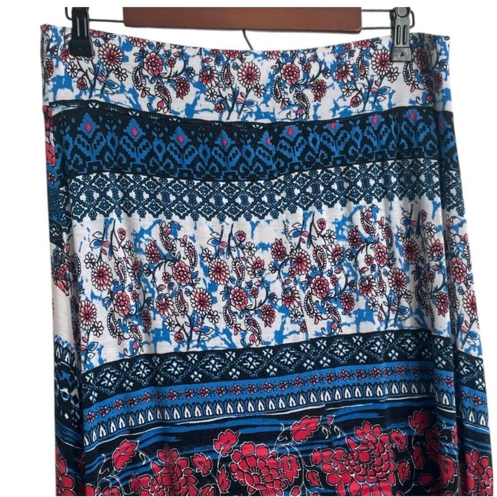 Cato Women‎ Maxi A-line Skirt L Floral Stretch Comfort Boho Cottagecore Vacay - Picture 7 of 8